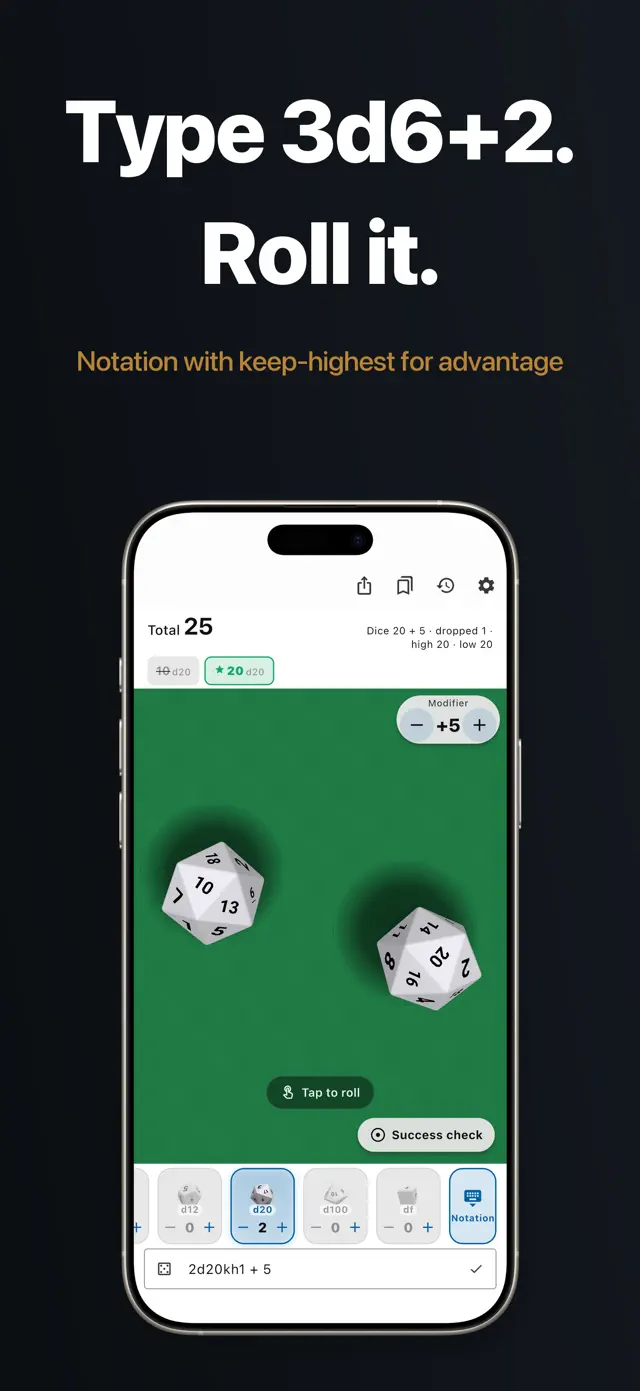 A keep-highest roll