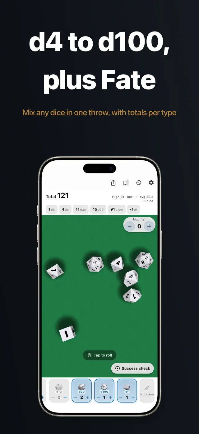 A mixed dice pool