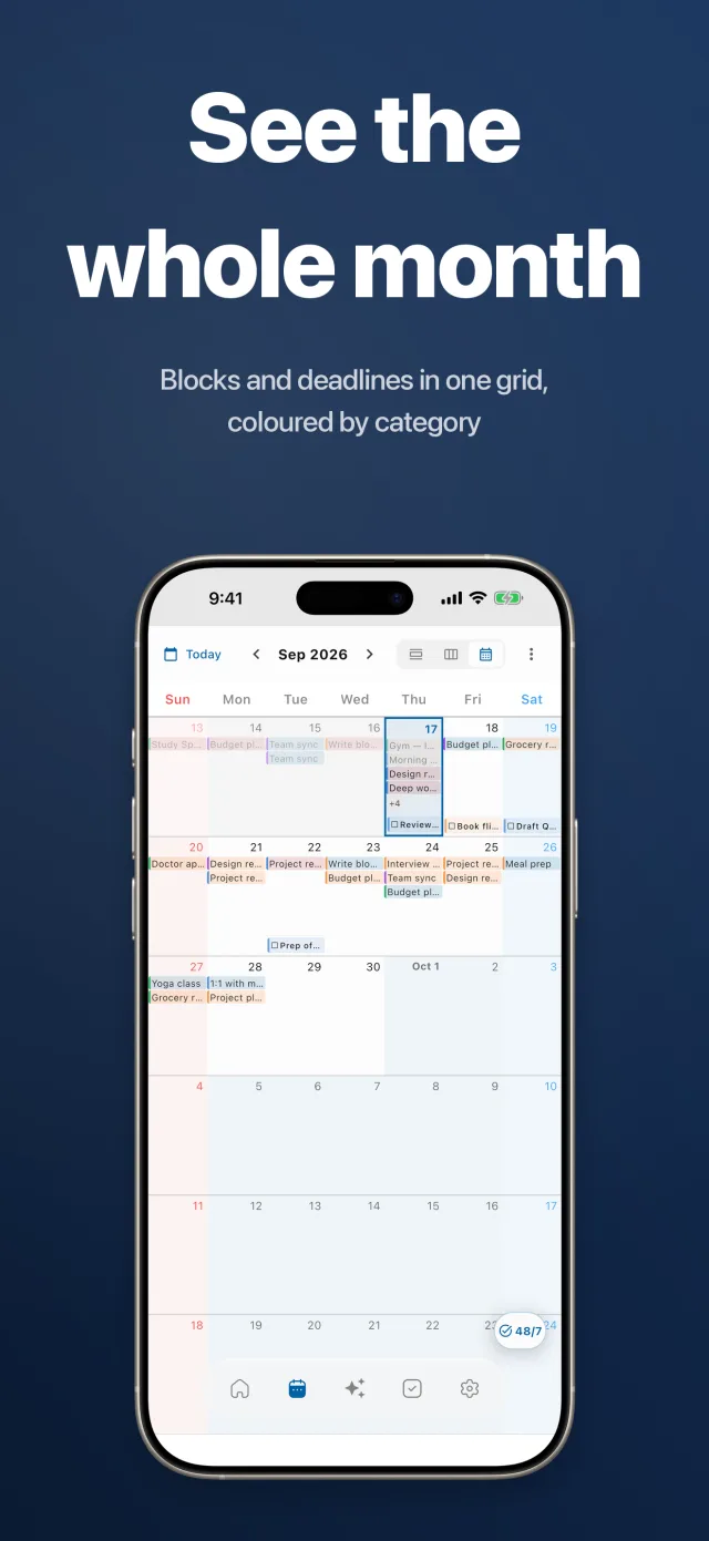 The month view